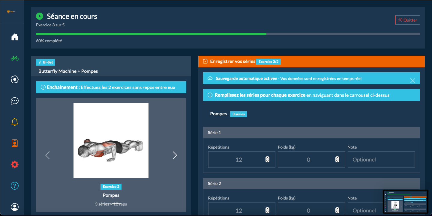 Suivi Séance en Cours Sportif 2